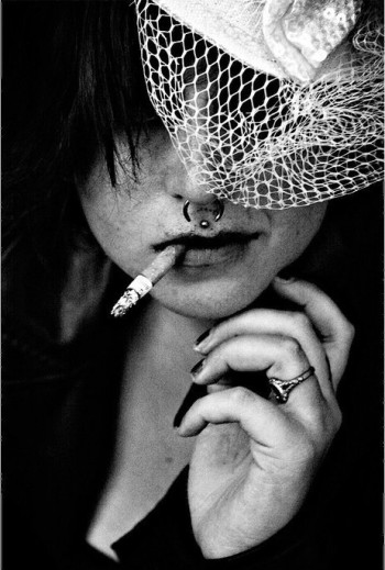 Alannah Diamond smoking cigarette
