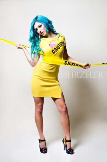 Naomi Ondrey - In yellow caution tape