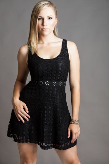 Sarah D modeling a black dress