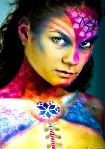VikTory with body paint face closeup