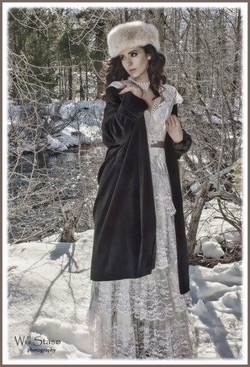 Jessica Renee in the snowy woods