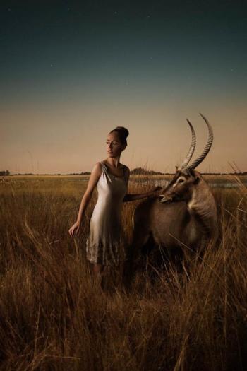 JustJenny on a field with an antelope